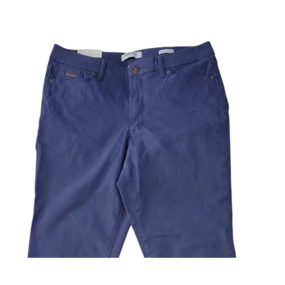 Nine West Womens Gramercy Slim Fit Pockets Crop Pant Blue Size 16 - Picture 3 of 7